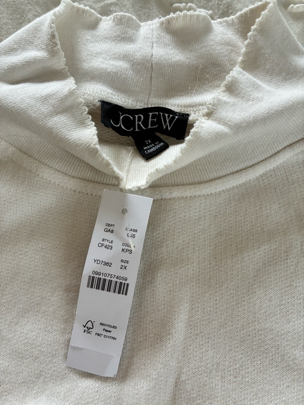 J.CREW Heritage terry mockneck sweatshirt in stripe 2X - Picture 11 of 11